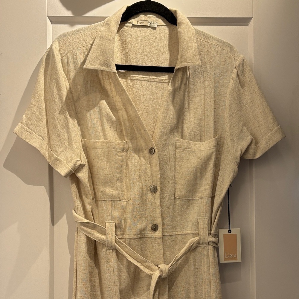 Dex Cream Asymmetrical Dress